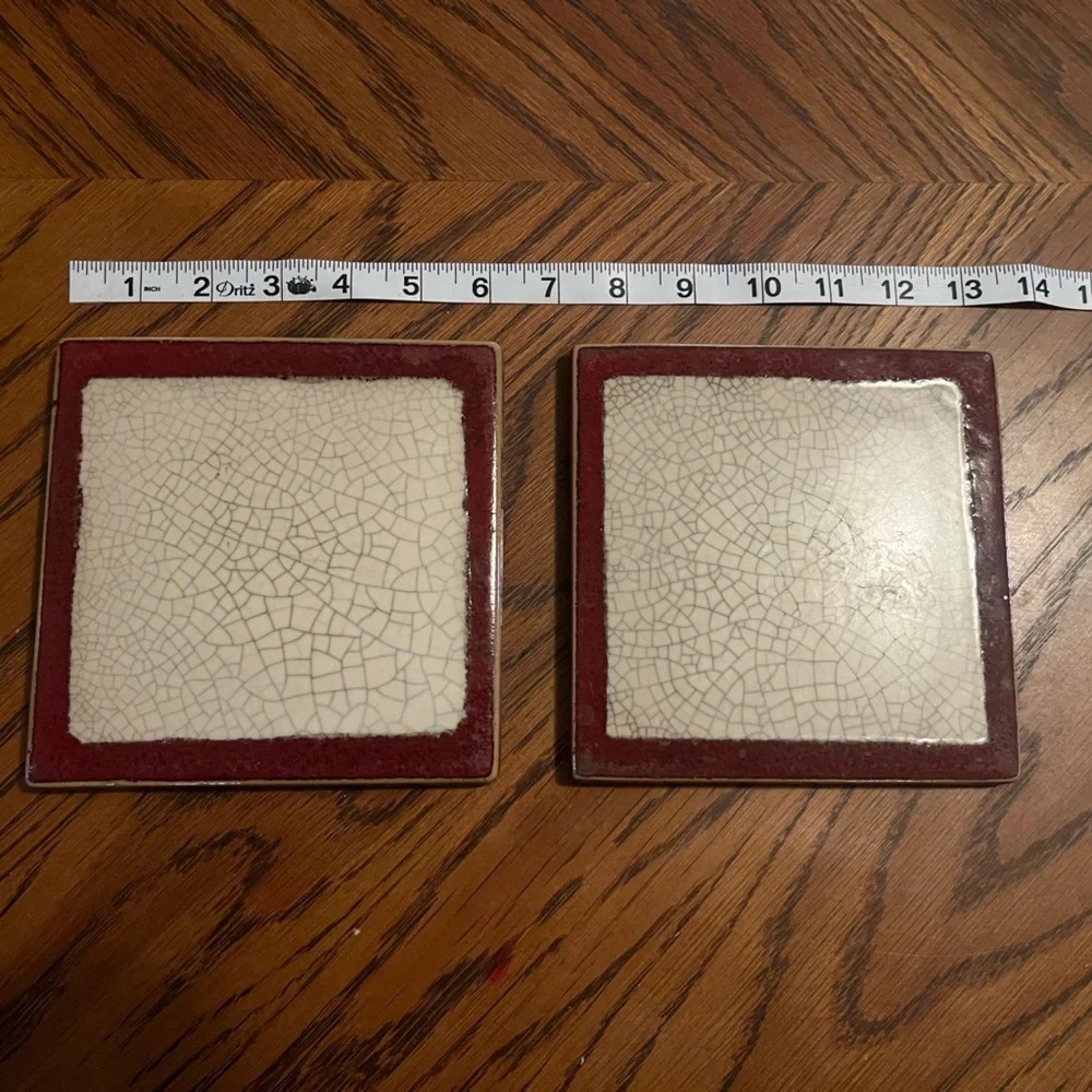 Pier 1 Asian Crackle Hot Plates - lot of 2